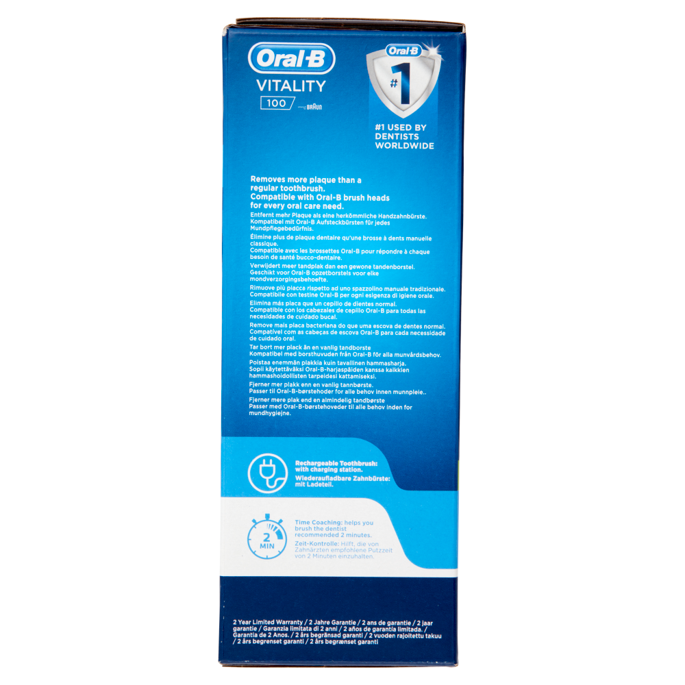 Oral-B Spazzolino Elettrico Denti Ricaricabile Vitality 100 Cross Action Blu