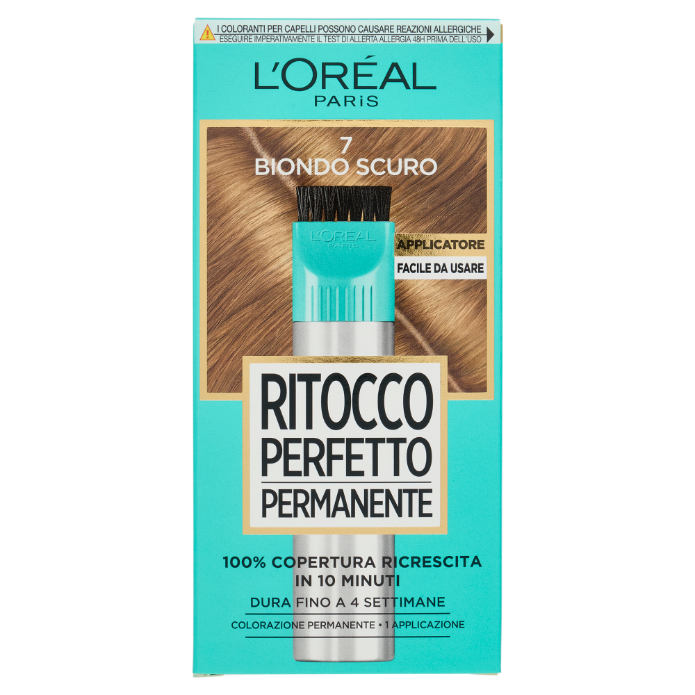 L'Or&eacute;al Paris Colorazione Ritocco Perfetto Permanente, 100% Copertura Ricrescita, 7 Biondo Scuro 