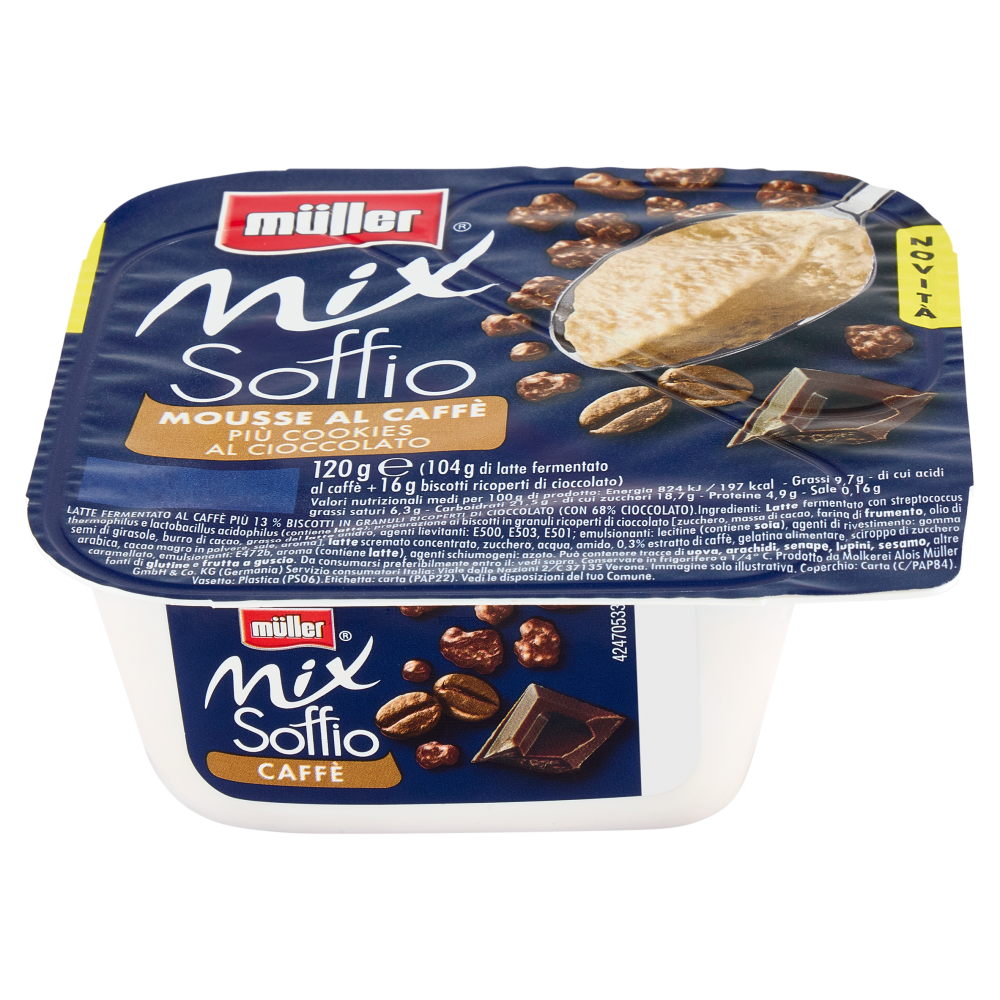 müller Mix Soffio Mousse al Caffè Più Cookies al Cioccolato 120 g