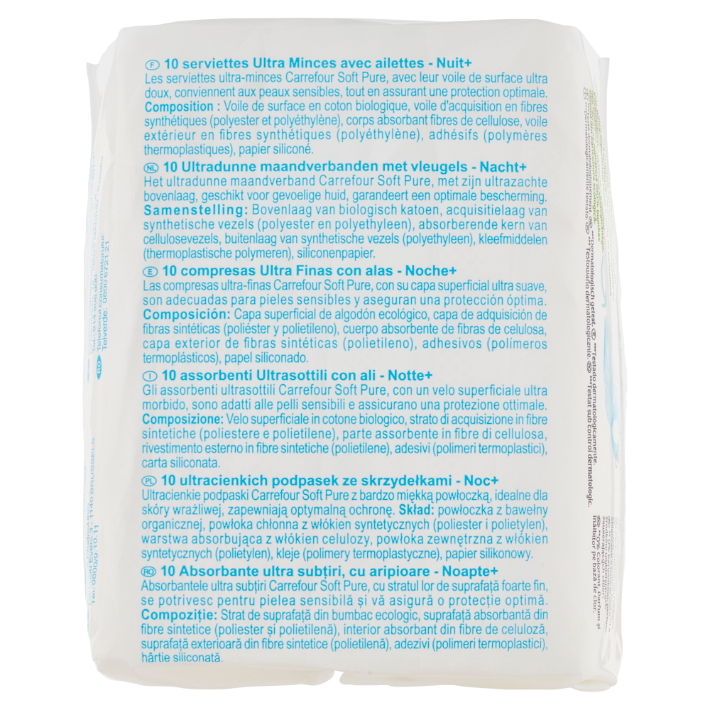 Carrefour Soft Pure Assorbenti Night+ 10 pz