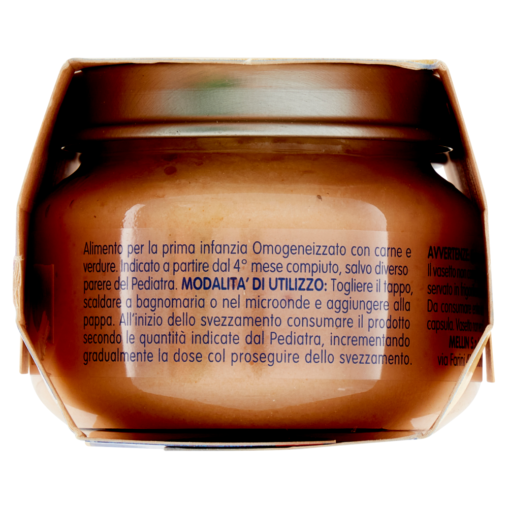 Mellin Pollo Vitello e Verdure 100% Naturale Omogeneizzato 2 x 80 g