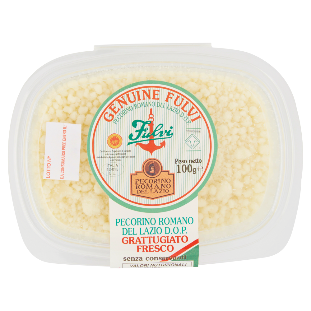 Genuine Fulvi Pecorino Romano del Lazio D.O.P. Grattugiato Fresco 100 g