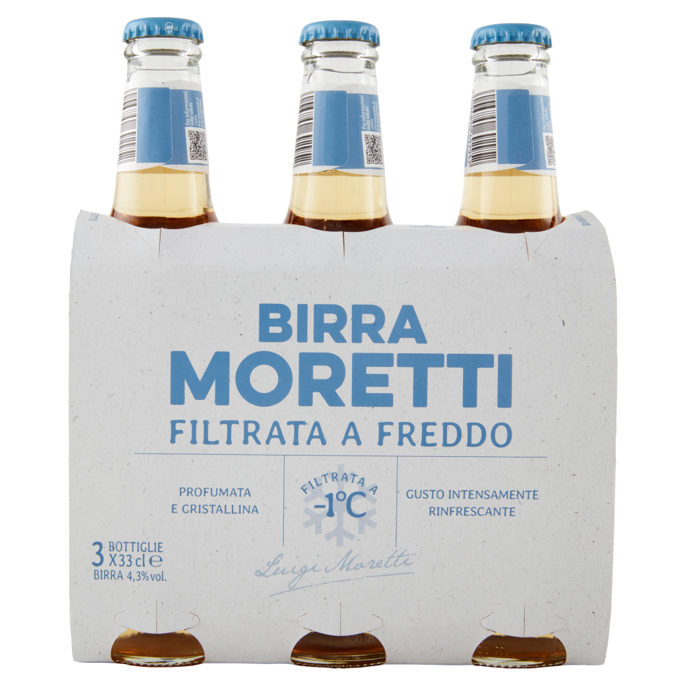 Birra Moretti Filtrata a Freddo 3 x 33 cl