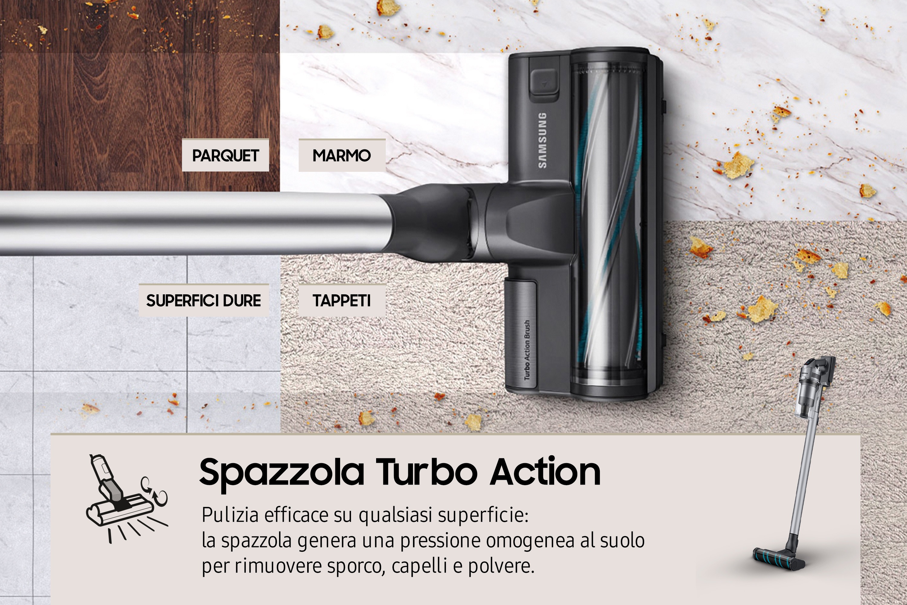 Samsung Aspirapolvere senza filo Jet™ 75E complete 200W VS20B75ACR5