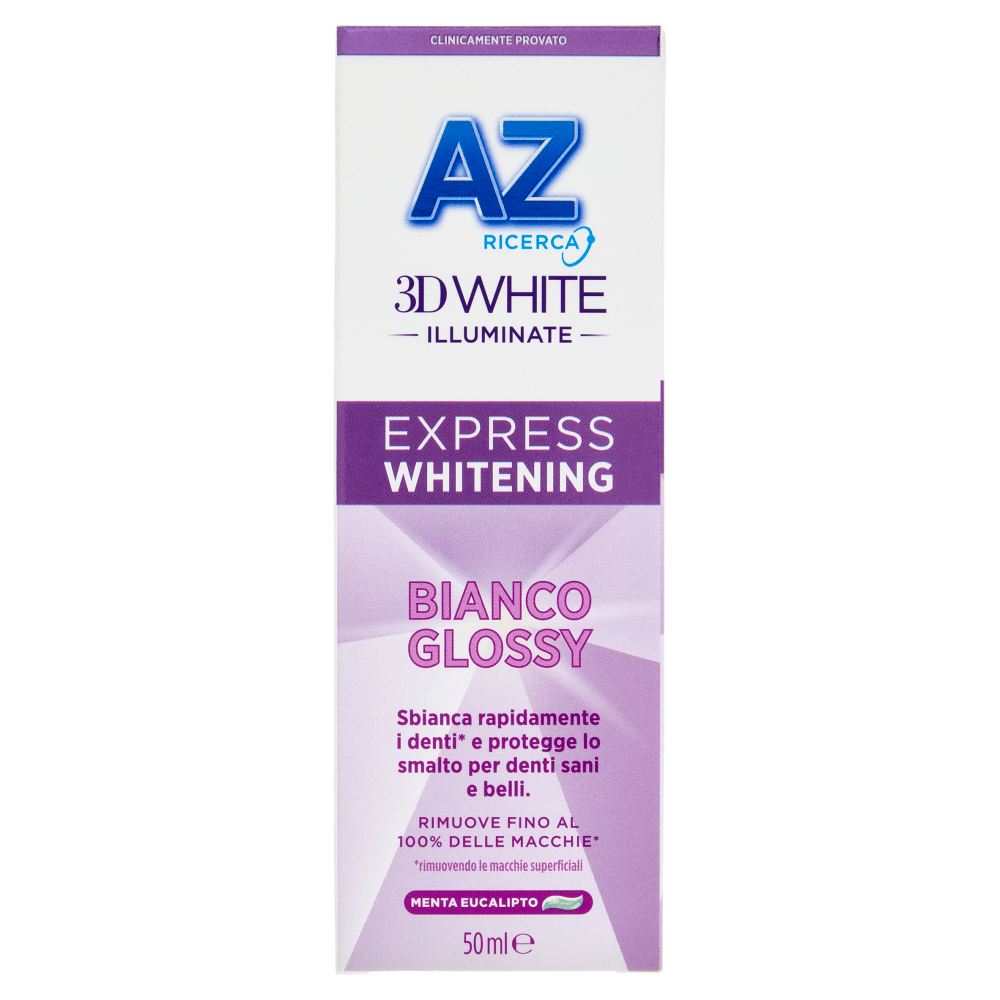 AZ Ricerca Dentifricio 3D White Illuminate Express Whitening Bianco Glossy 50 ml
