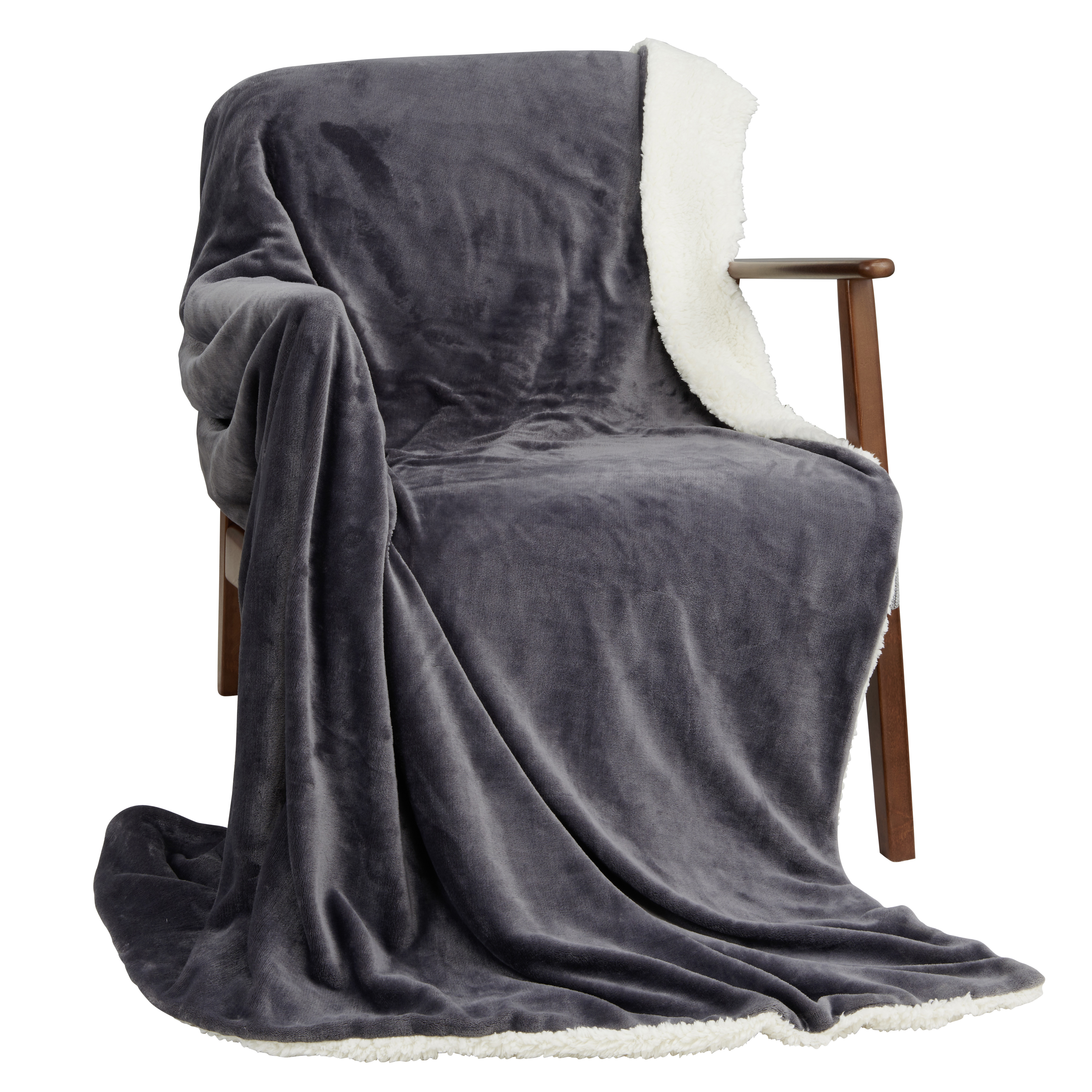 TEX HOME Plaid microfibra singolo, grigio scuro