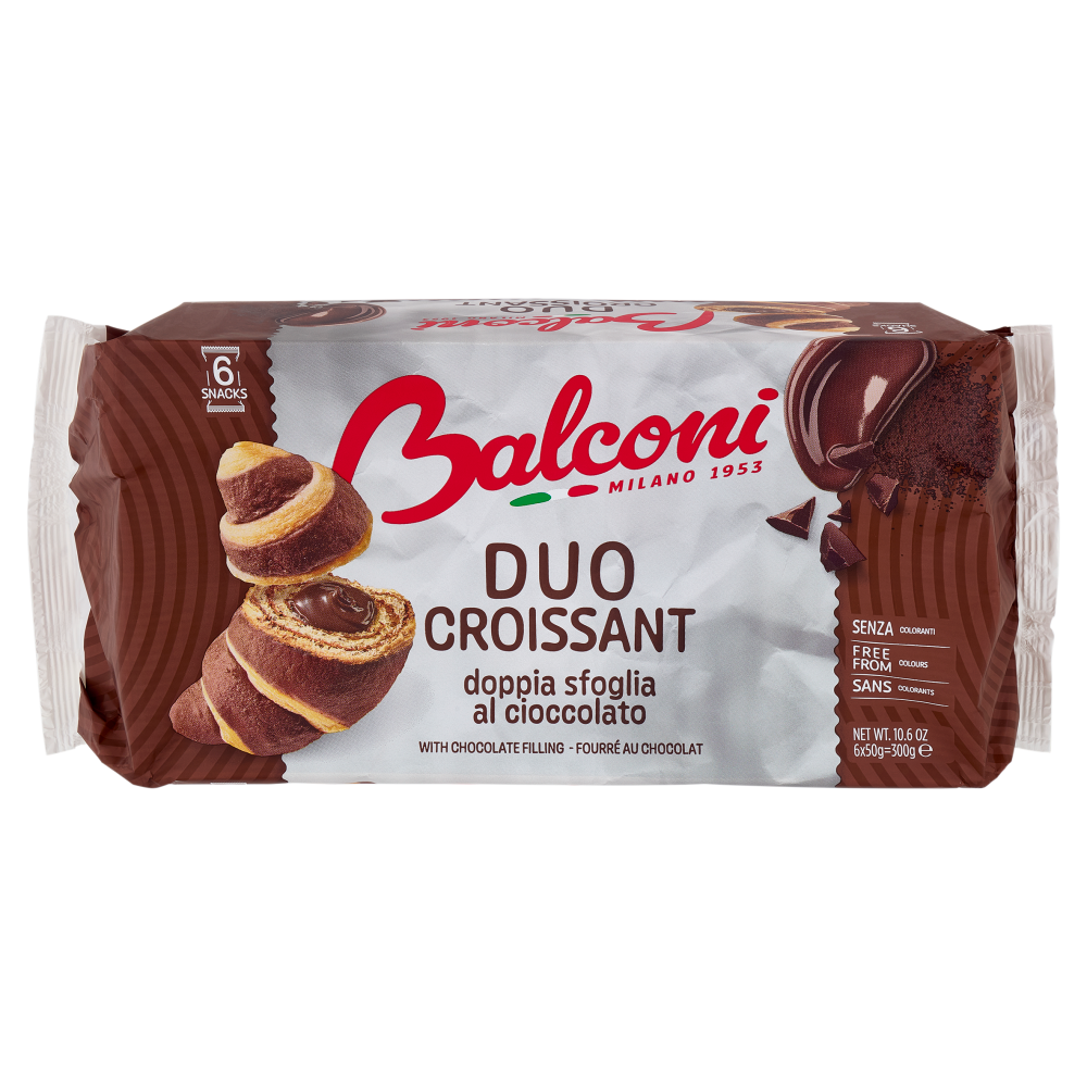 Balconi Duo Croissant doppia sfoglia al cioccolato 6 x 50 g