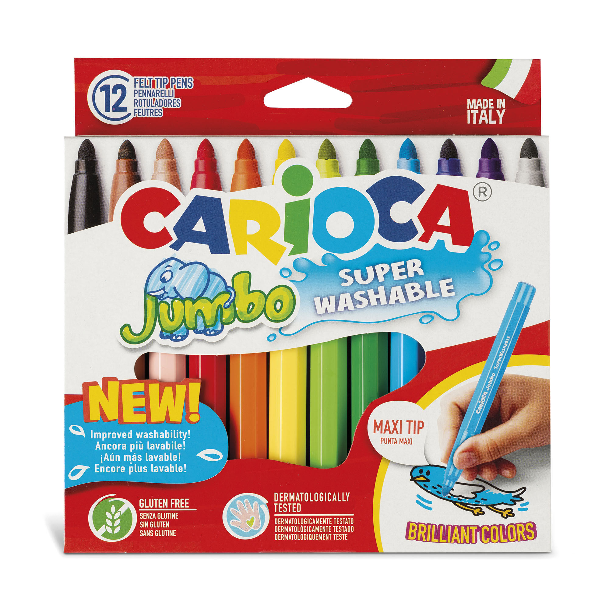 Carioca Jumbo Box 12pcs Felt Tip Pens
