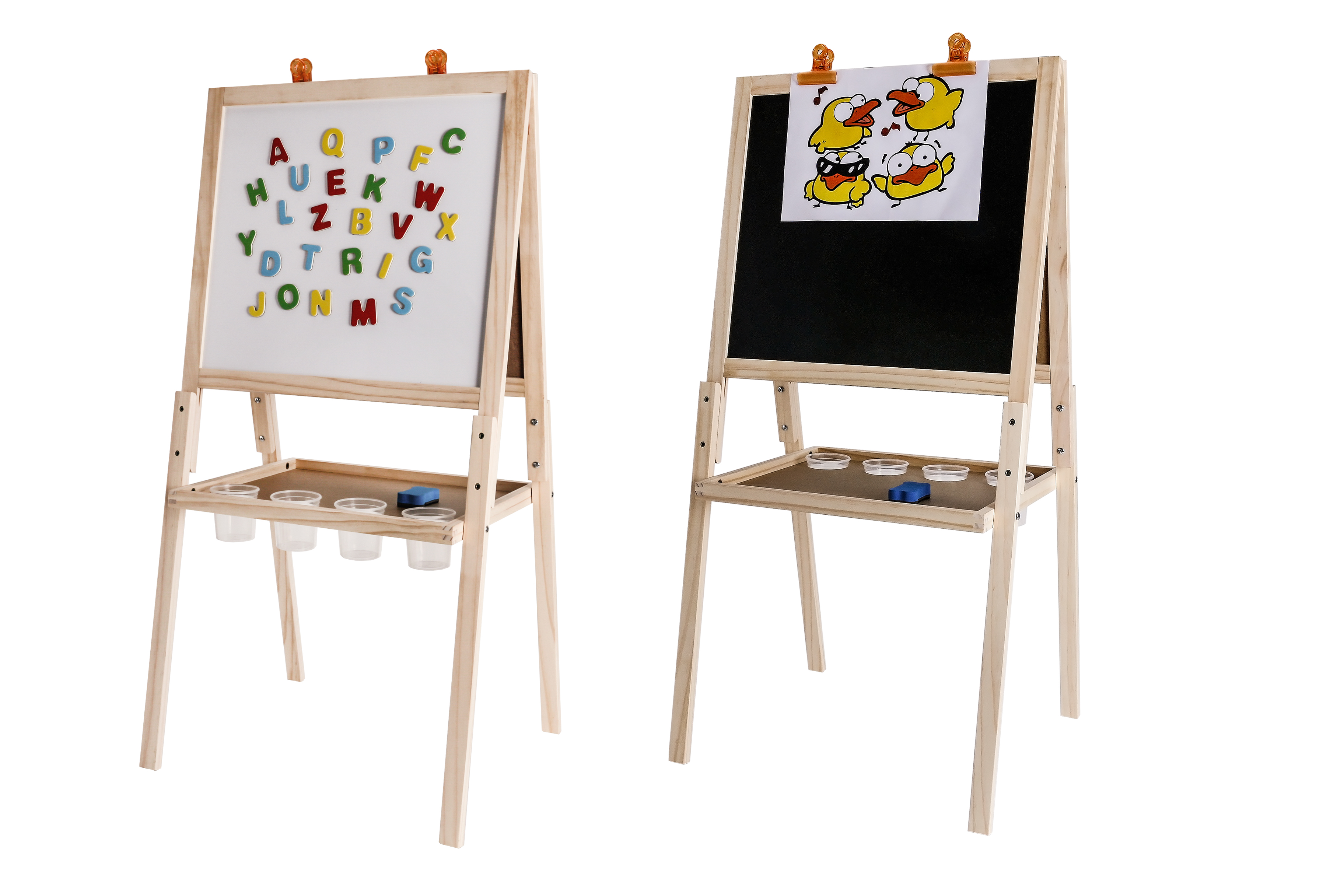 Creative & Fun Lavagna nera con bacheca magnetica e accessori 48x96cm