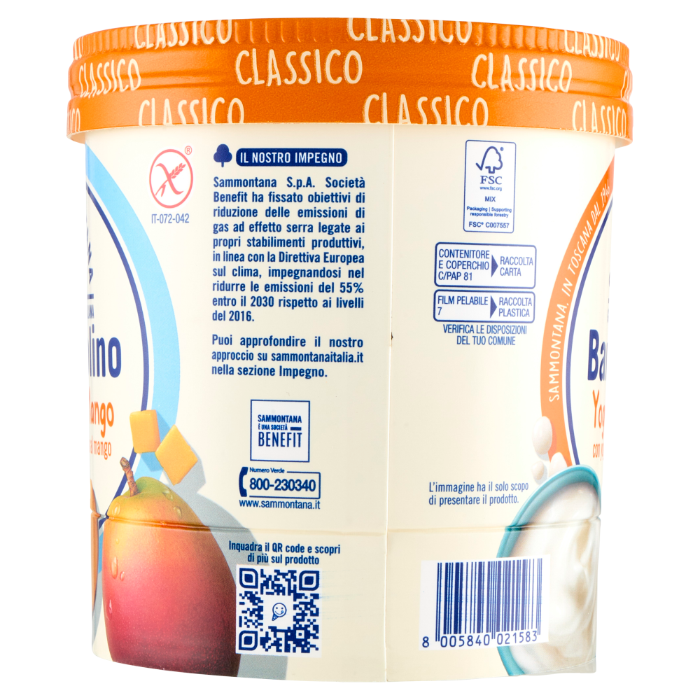 Sammontana Barattolino Classico Yogurt e Mango 500 g