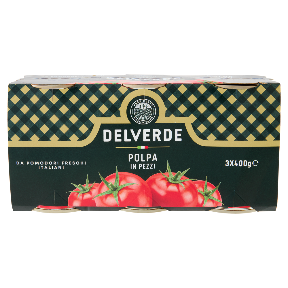 Delverde Polpa in Pezzi 3 x 400 g