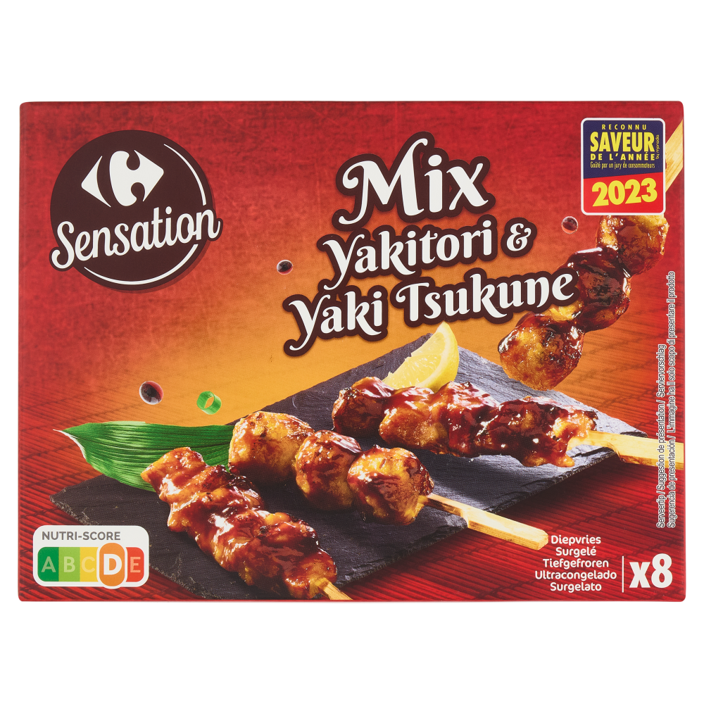 Carrefour Sensation Mix Yakitori & Yaki Tsukune Surgelato x8 200 g