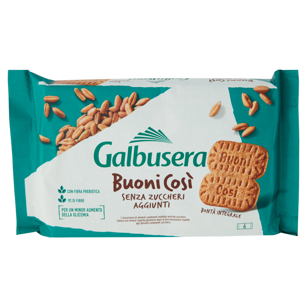 Galbusera BuoniCosi Senza Zuccheri Aggiunti Integrale Latte 6 x 50 g