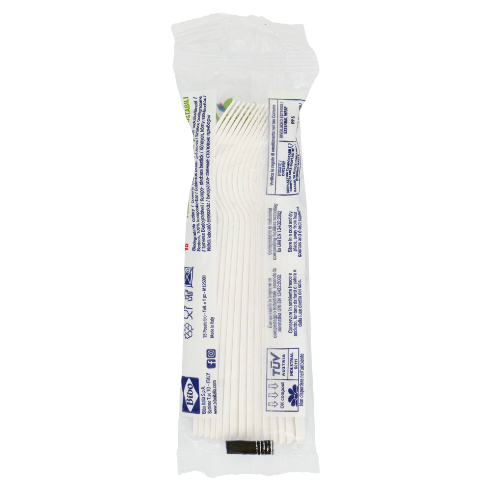 Natural Bibo Forchette Standard Biodegradabili e compostabili 15 pz