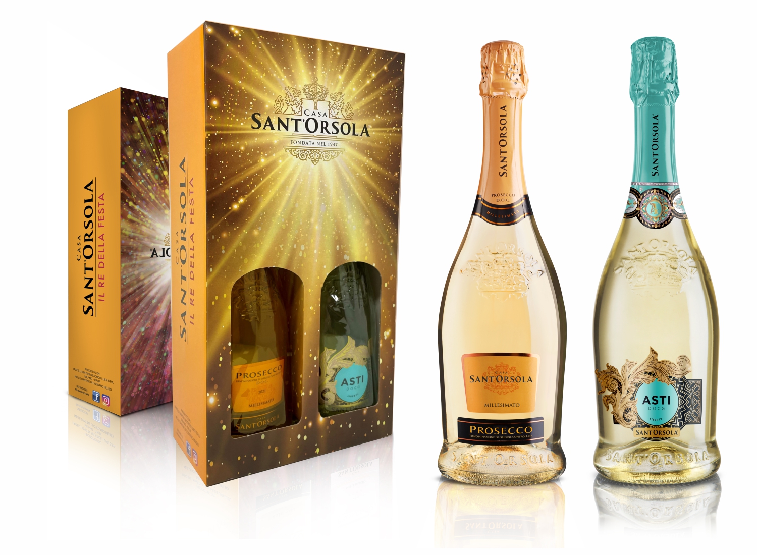 1 bott. Prosecco Millesimato + 1 bott. ASTI DOCG Liberty Casa Sant