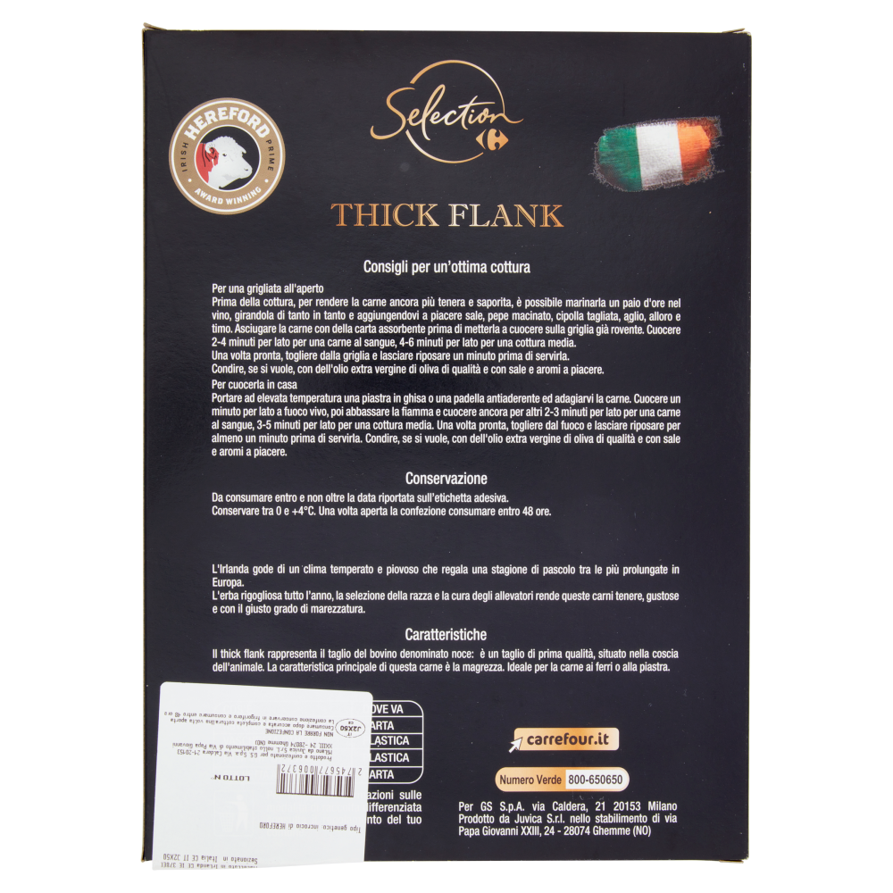 Carrefour Selection Thick Flank Fettine di Noce Bovino Adulto
