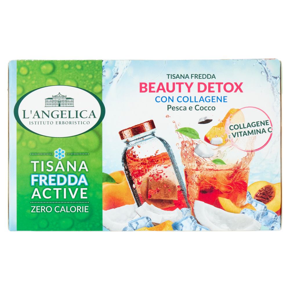 L'Angelica Tisana Fredda Beauty Detox con Collagene Pesca e Cocco 18 Filtri 32,4 g
