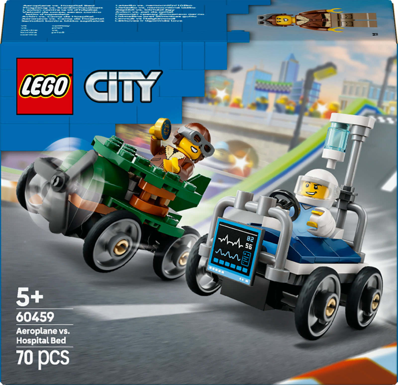 LEGO City Pack veicoli da corsa: aereo contro letto d&rsquo;ospedale