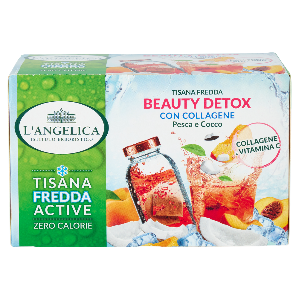 L'Angelica Tisana Fredda Beauty Detox con Collagene Pesca e Cocco 18 Filtri 32,4 g