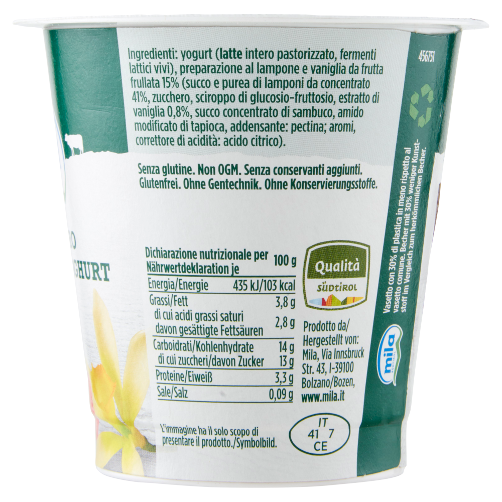 mila Yogurt Intero Lampone - vaniglia 125 g