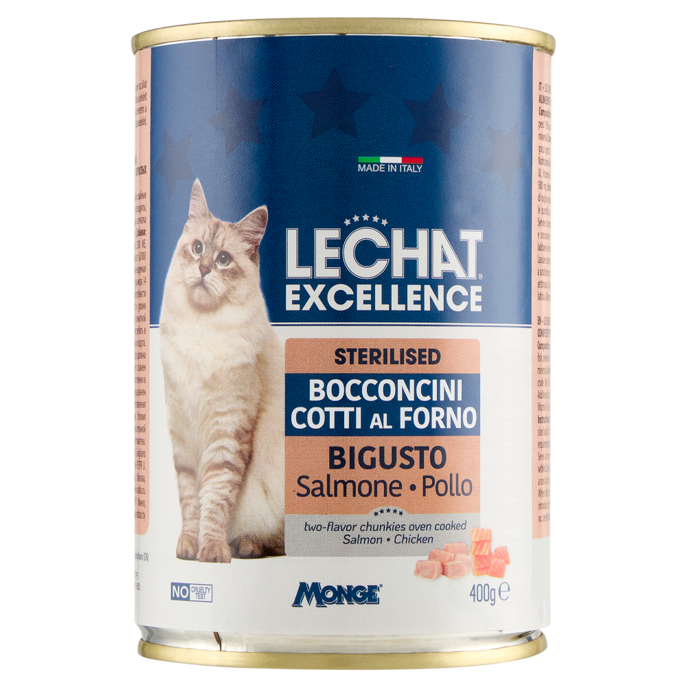 LeChat Excellence Sterilised Bocconcini Cotti al Forno Bigusto Salmone Pollo 400 g