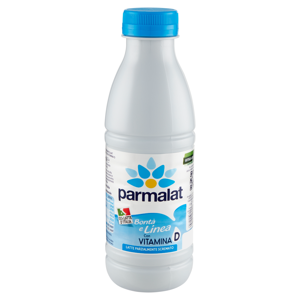 parmalat Bontà e Linea con Vitamina D Latte Parzialmente Scremato 100% Latte d'Italia 500 ml