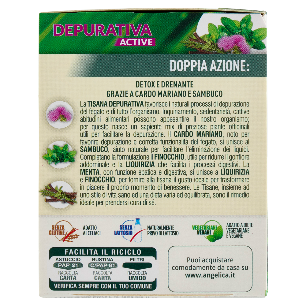 L'Angelica Le Tisane Depurativa Active 18 Filtri 36 g
