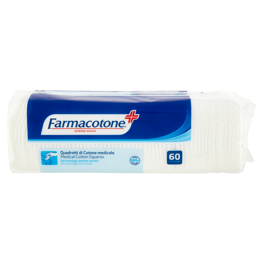 Farmacotone Quadrotti di Cotone medicale 75x75mm 60 pz