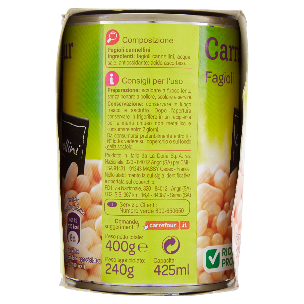 Carrefour Fagioli Cannellini 3 x 400 g
