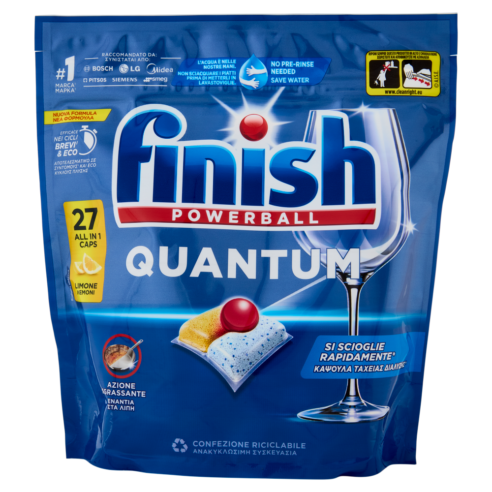 Finish Quantum Limone pastiglie lavastoviglie 27 lavaggi 280,8 g