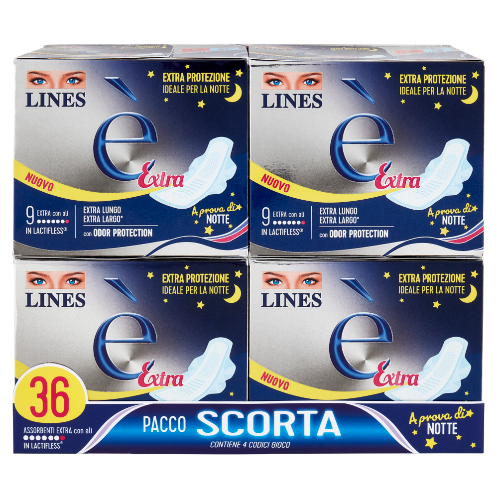 Lines è Extra Assorbenti Extra con ali 4 x 9 pz