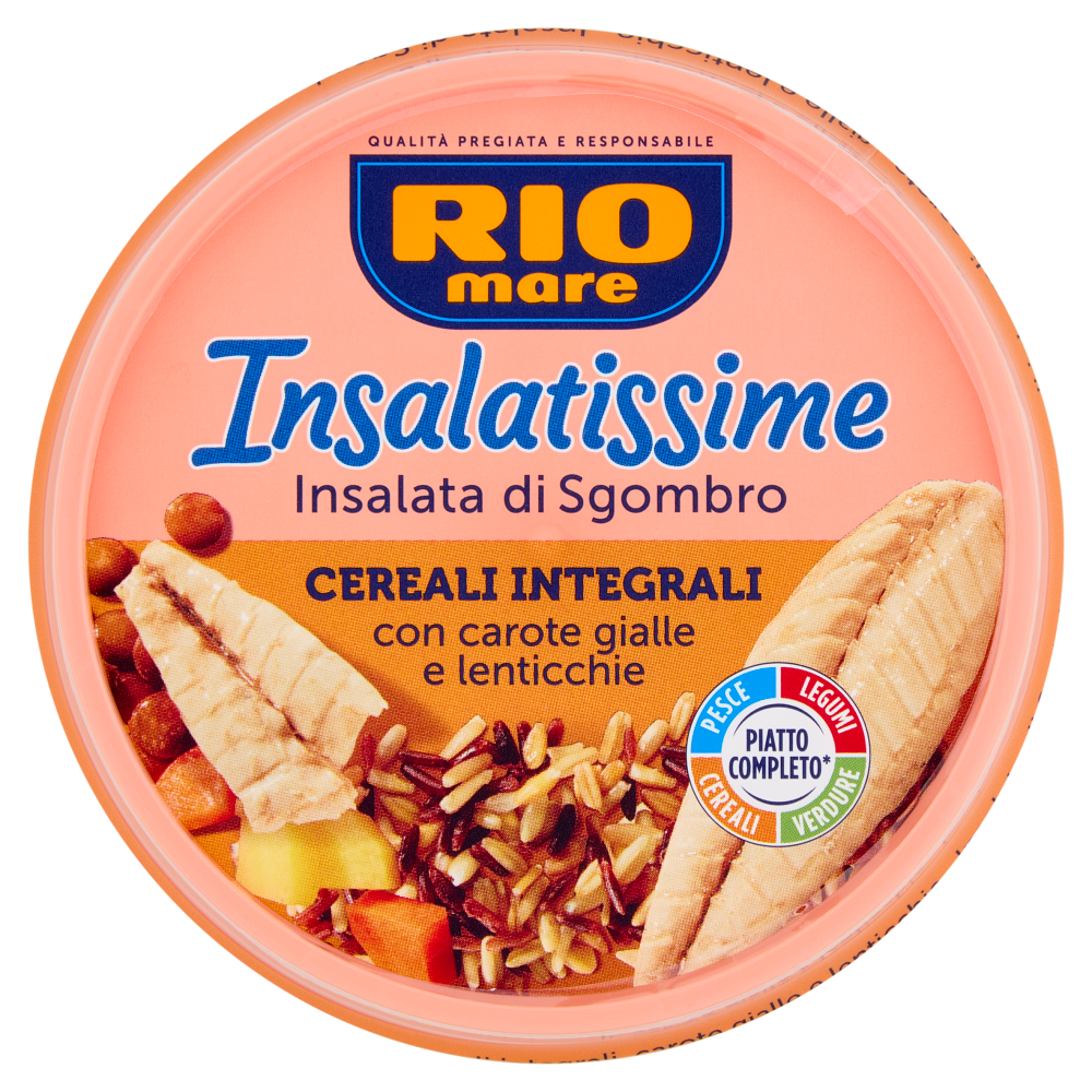 Rio mare Insalatissime Insalata di Sgombro Cereali Integrali con carote gialle e lenticchie 200 g