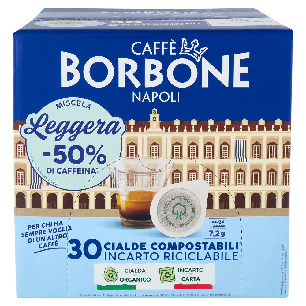 Caff&egrave; Borbone Miscela Leggera Cialde Compostabili* 30 x 7,2 g