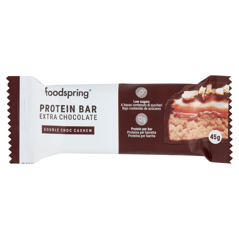 foodspring Protein Bar Extra Chocolate Double Choc Cashew 1 x 45 g