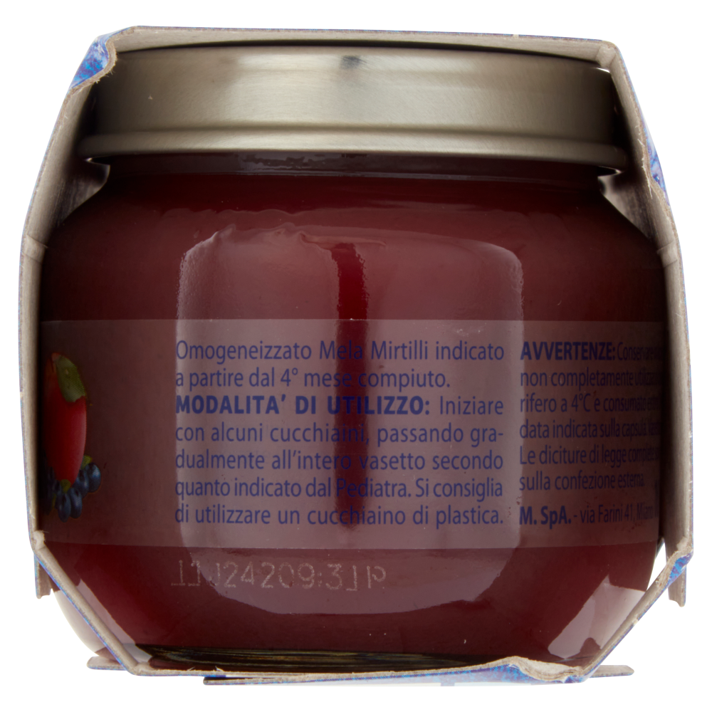 Mellin Mela Mirtilli 100% Naturale Omogeneizzato 2 x 100 g