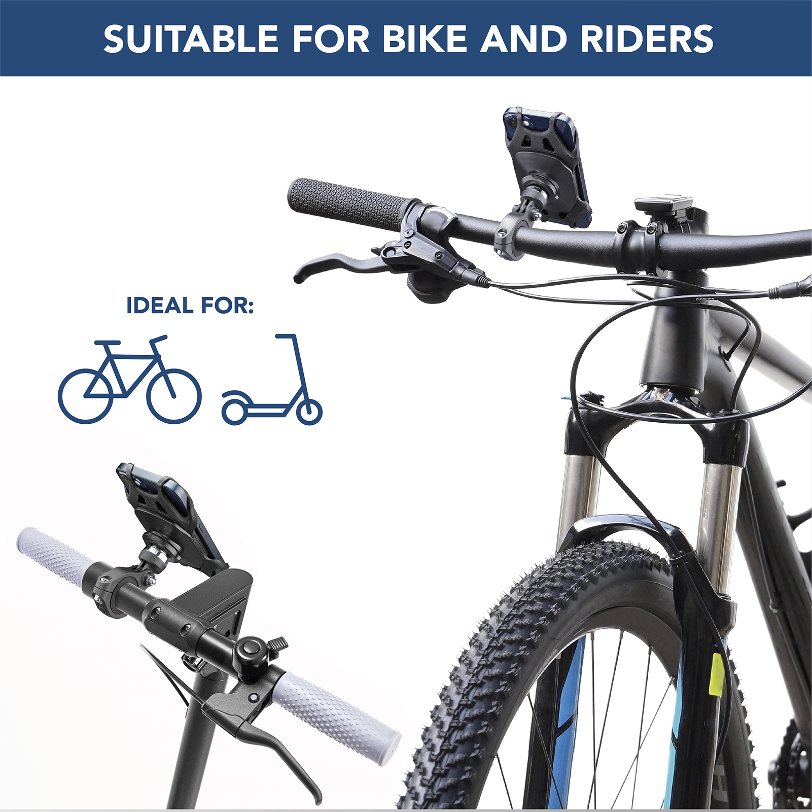 Cellularline Rider Pro - Universal Supporto da manubrio