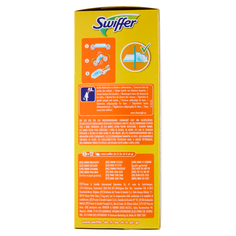 Swiffer Duster Kit Cattura Polvere (1 Manico + 7 Piumini per spolverare)