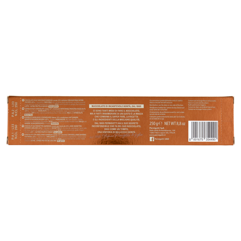 Pernigotti Nocciolato Cioccolato Gianduia con Nocciole Intere 250 g