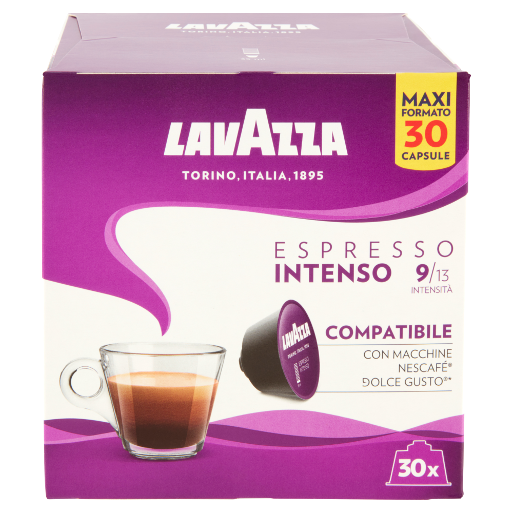 Lavazza Espresso Intenso Compatibile con Macchine Nescafé Dolce Gusto* 30 x 8 g