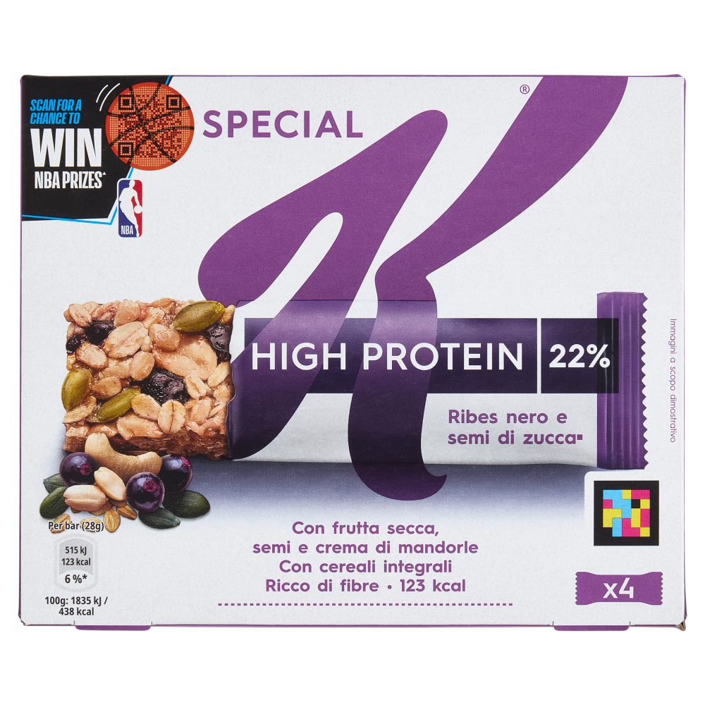 Kellogg's Special K High Protein 22% Ribes nero e semi di zucca 4 x 28 g