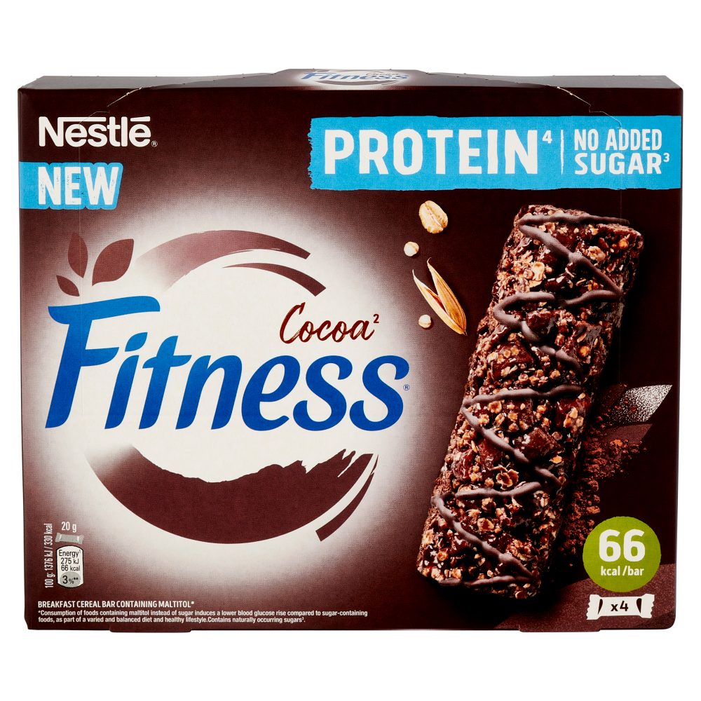 FITNESS Protein Cocoa Barrette di Cereali al Cacao 4 pezzi da 20 g