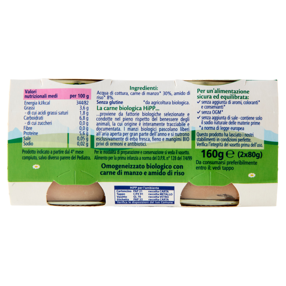 HiPP Biologico Manzo 2 x 80 g