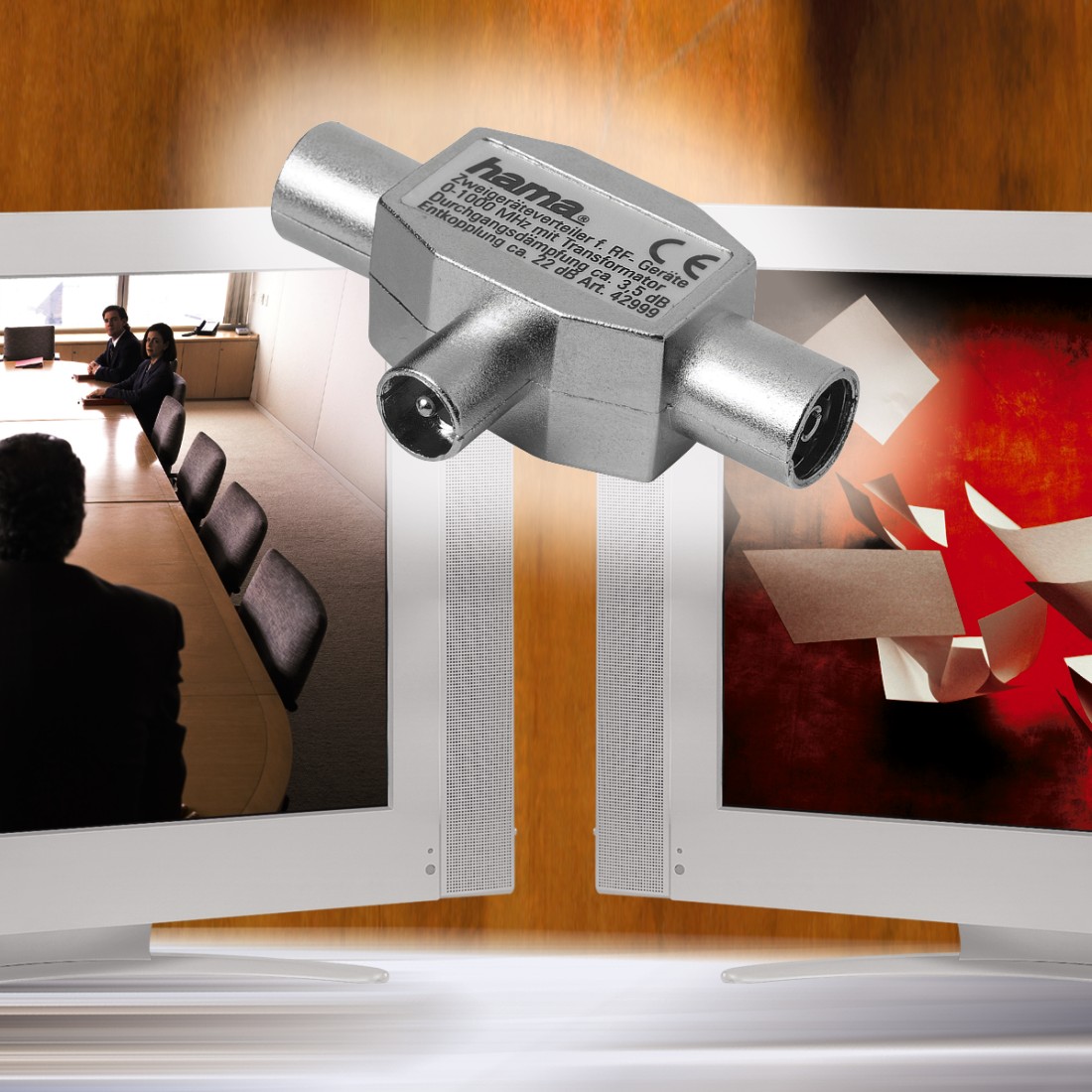 Hama Distributore antenna 1 M/2 F, corpo in metallo