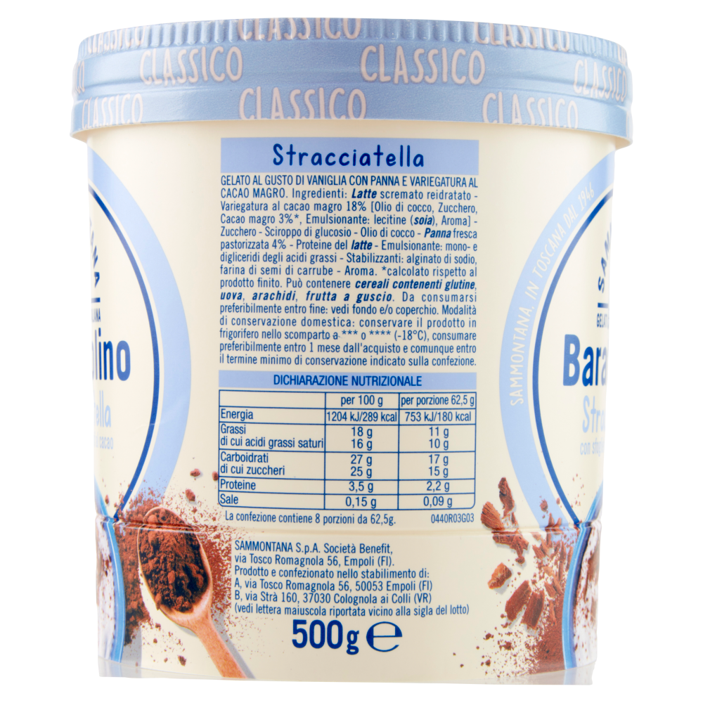 Sammontana Barattolino Classico Stracciatella 500 g