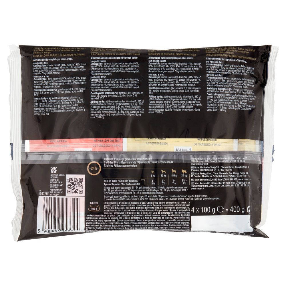 Cesar senior 10+ in Gelatina 4 x 100 g