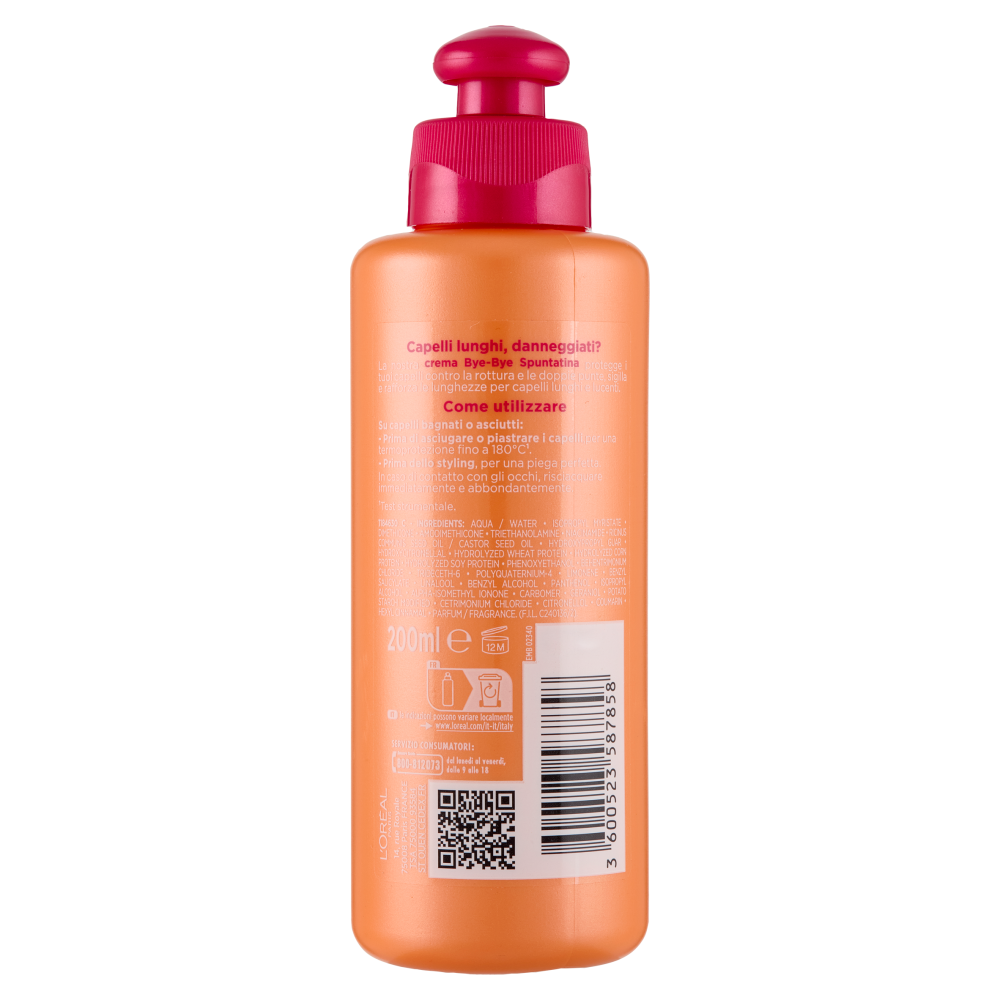 Elvive Dream Long Crema Bye-Bye Spuntatina Senza Risciacquo, per Capelli Lunghi Danneggiati, 200 ml