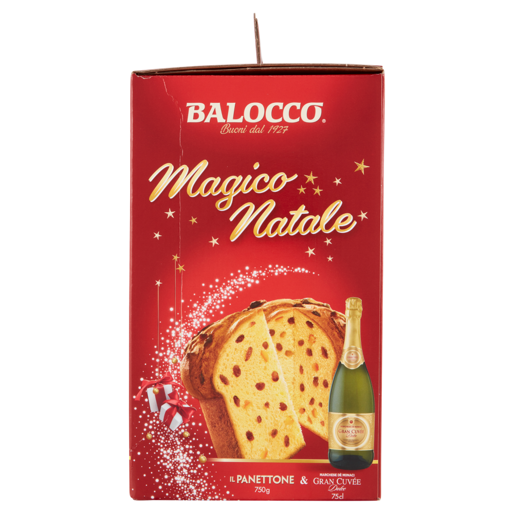 Balocco Magico Natale il Panettone 750 g & Marchese dè Monaci Gran Cuvée Dolce 75 cl