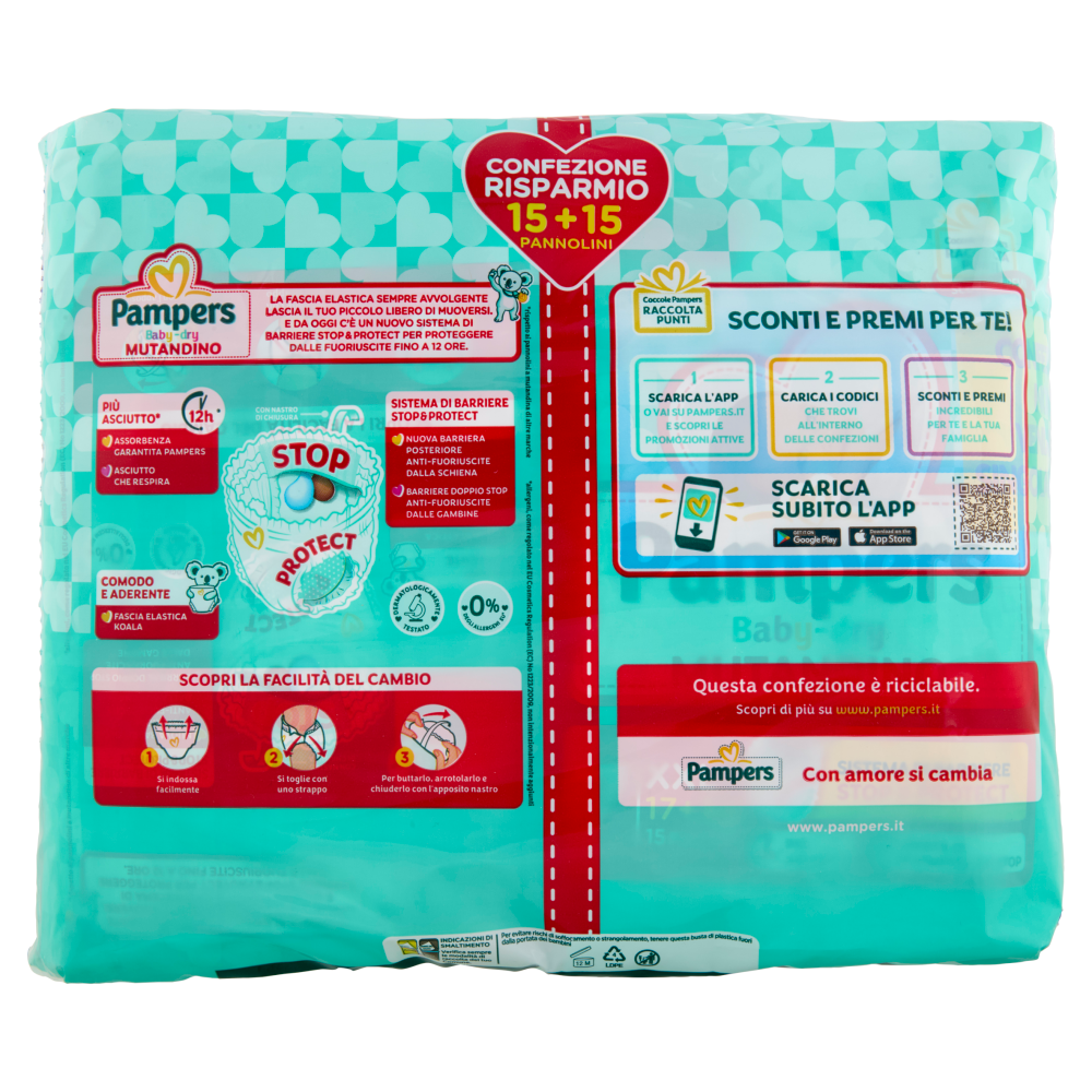 Pampers Baby-dry Mutandino XXL 15 + 15 pz