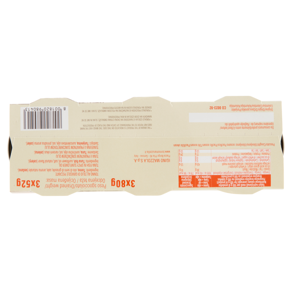 Capri Tonno all'Olio di Girasole Gusto Piccante 3 x 80 g