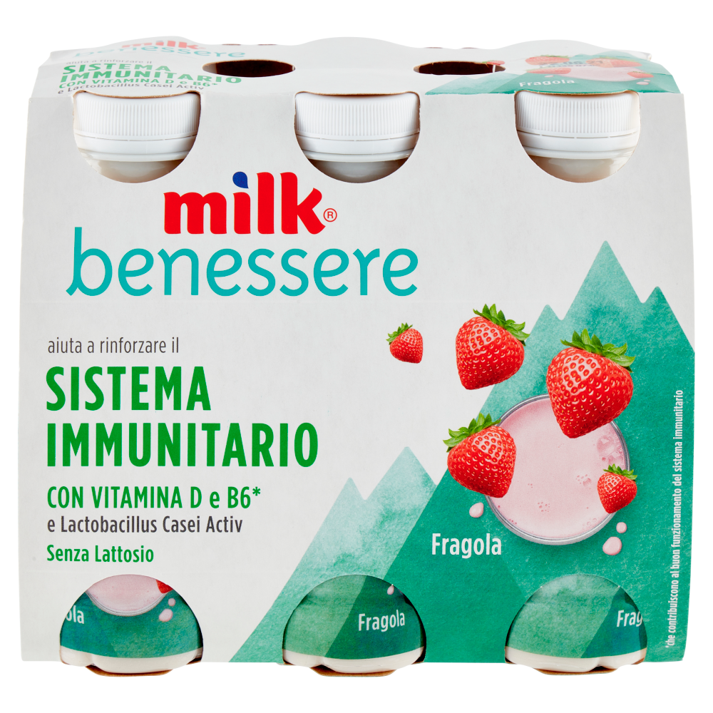 Milk benessere aiuta a rinforzare il Sistema Immunitario Fragola 6 x 100 g